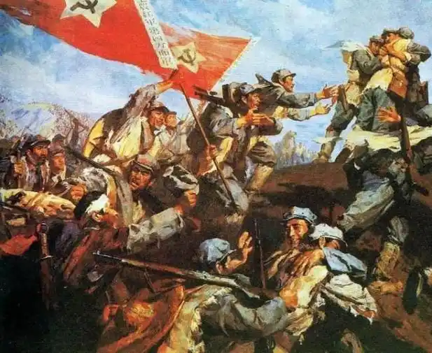 抗日红军北上,会师赤党成功.