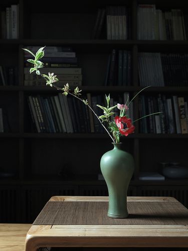 大相莲花中式仿古梅瓶景德镇禅意插花花花家居客厅花瓶