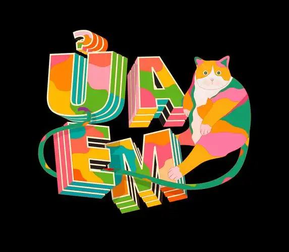 猫咪和文字排版!duong nguyn插画作品欣赏