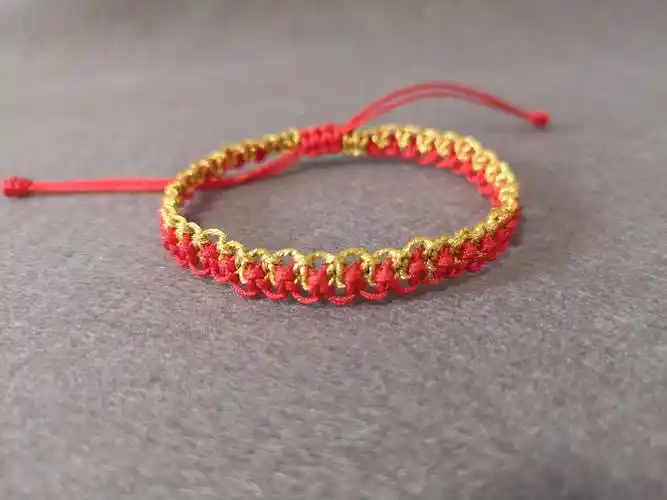 平结编织的手链象征富贵平安,简约又漂亮,图文教程详细易懂