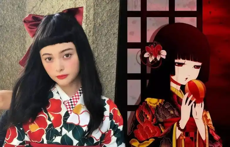 玉城tina本色饰演地狱少女阎魔爱真人比定妆照更为惊艳