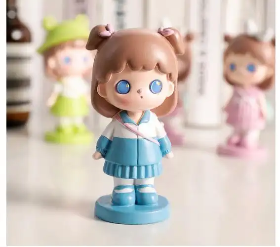 卡通可爱糖糖校园女孩盲盒公仔手办烘焙蛋糕装饰树脂摆件学生礼物