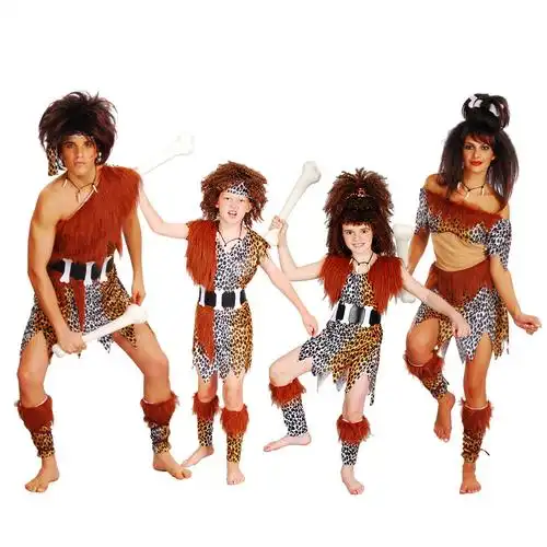 大王叫我来巡山演出服装儿童野人印第安原始人豹纹野人亲子装衣服