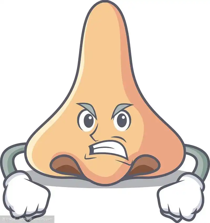 生气的鼻子吉祥物卡通风格