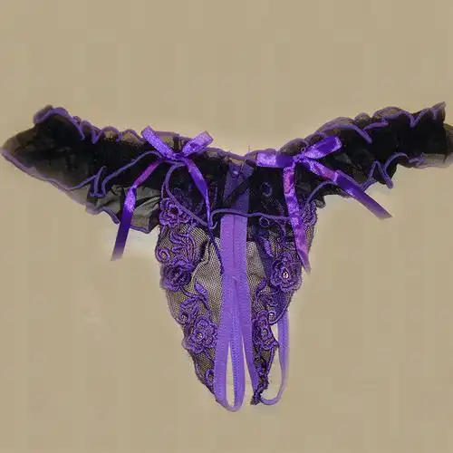 情调内衣大开裤女内裤透明丁字裤性感蕾丝超薄透视低腰