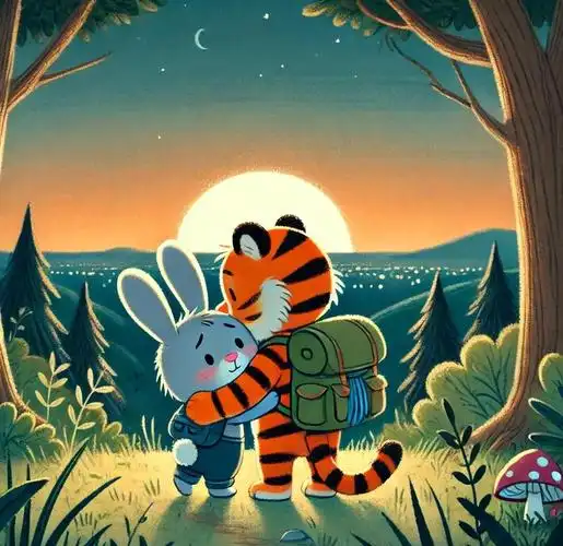 小兔子和老虎的森林冒险:谜语之树的秘密