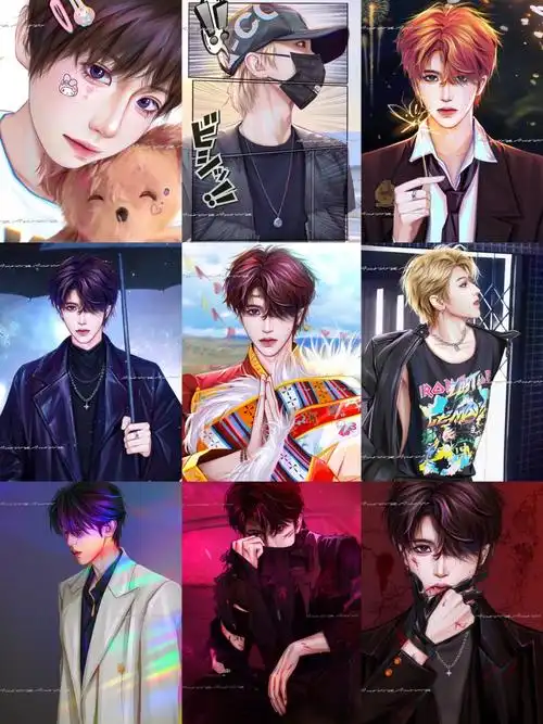 近期画的蔡徐坤九宫格你发照片我画