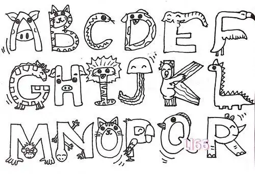 字母动物素材 102素材儿童画简笔画素材素材