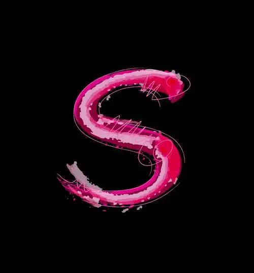 彩色小写英文字母s书写素材