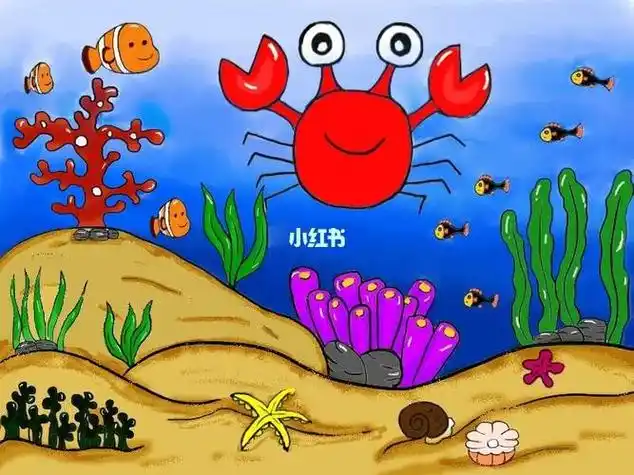 幼儿园奇妙的海底世界简笔画