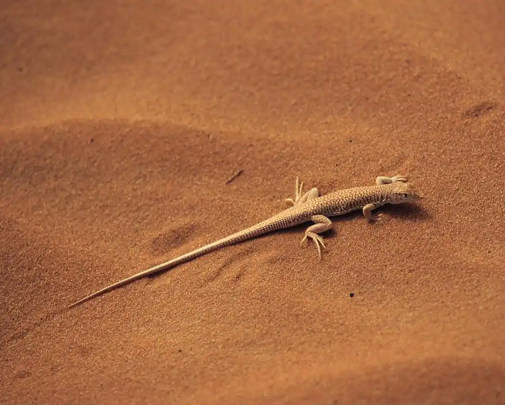 p>沙漠鬣蜥,全长30-40厘米,4-5月间交尾,此时,成体的腹侧部会呈现出