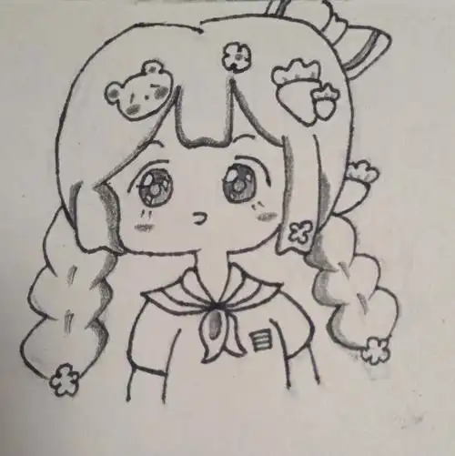 简笔画可爱的女孩786378