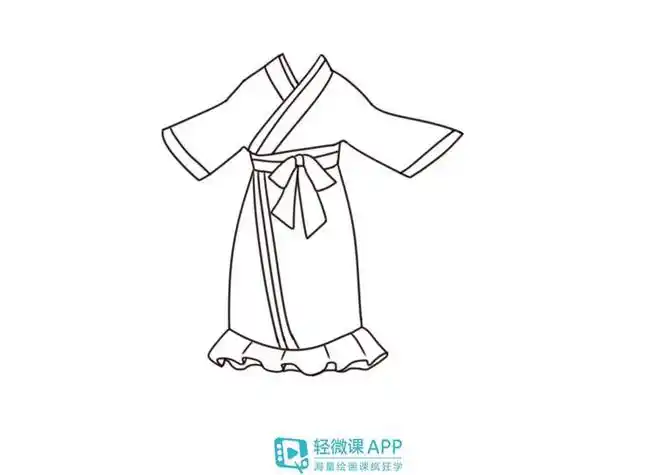 服饰简笔画怎么画可爱古代衣服简笔画图片大全古装衣服儿童画怎么画