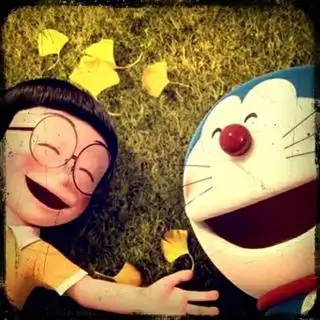 把这张图片p反.大雄到左边,哆啦a梦到右边