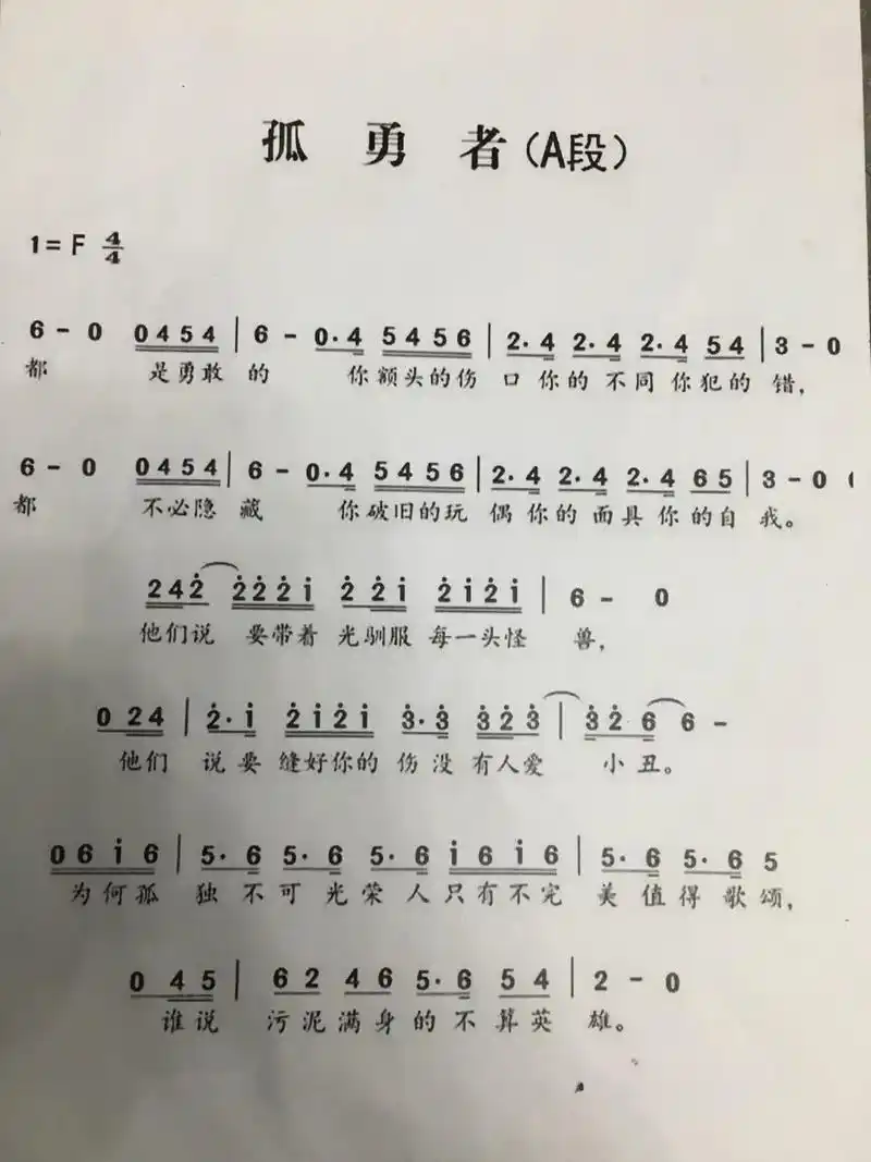 孤勇者竖笛简谱#竖笛 #每日一歌 - 抖音