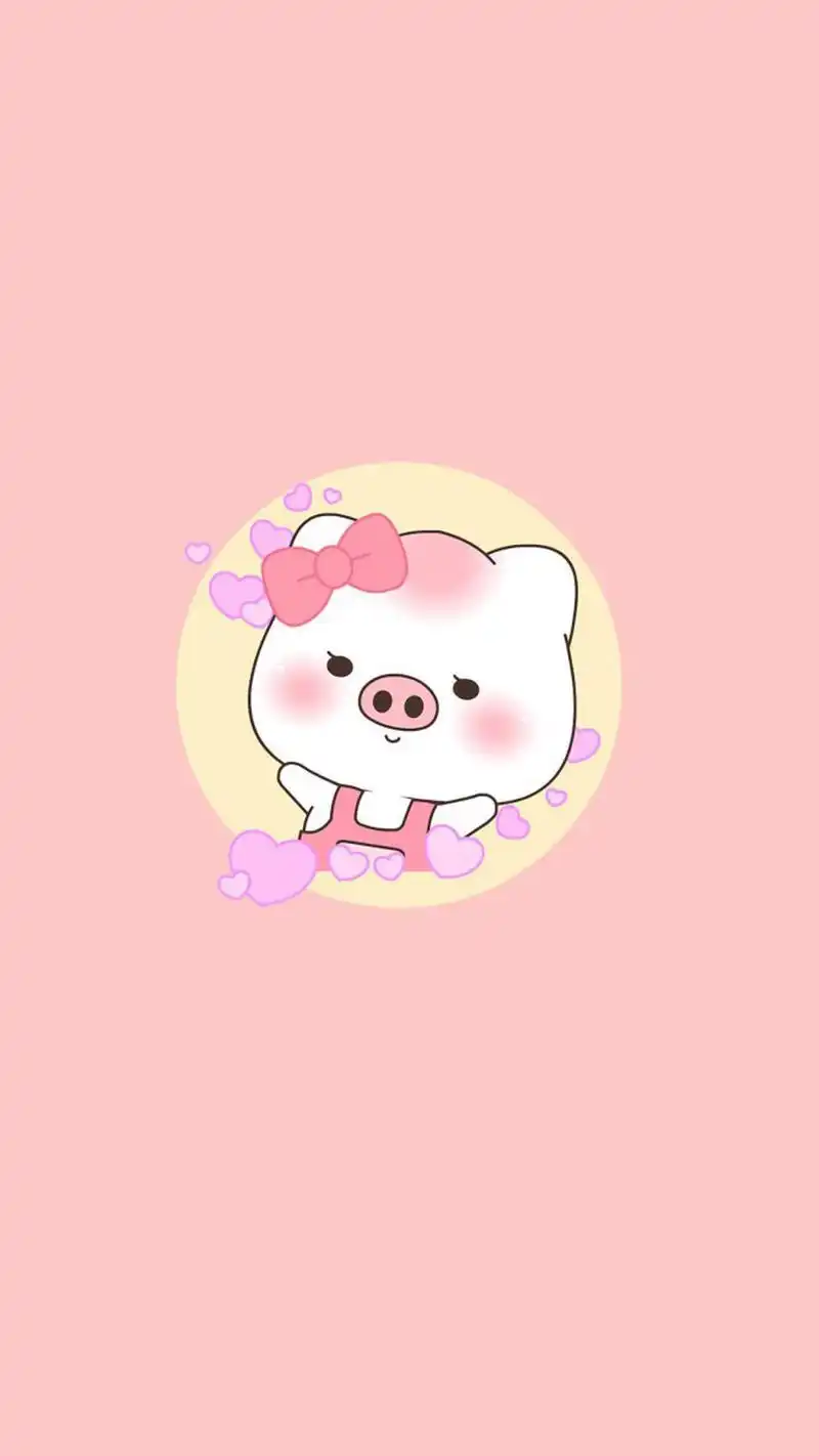 粉嫩可爱卡通小猪高清图片手机壁纸~更多高清手机壁纸图片尽在美桌网,
