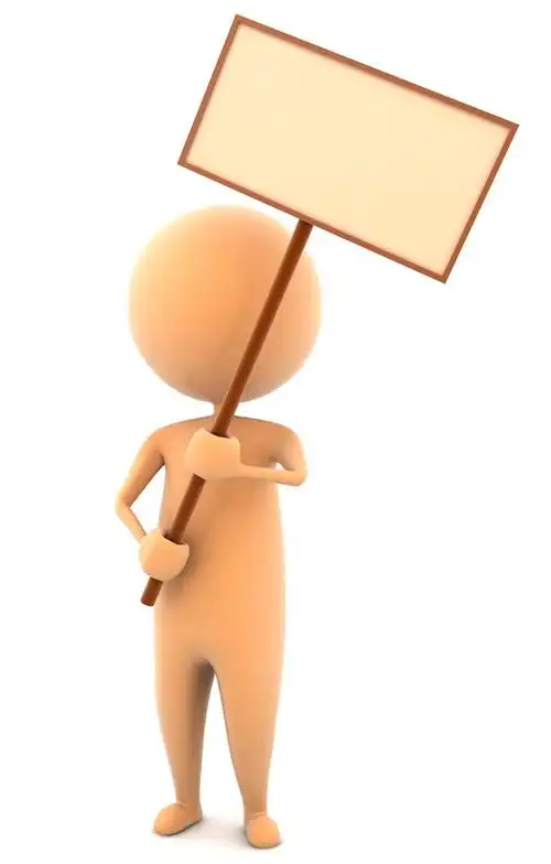 举牌的卡通小人