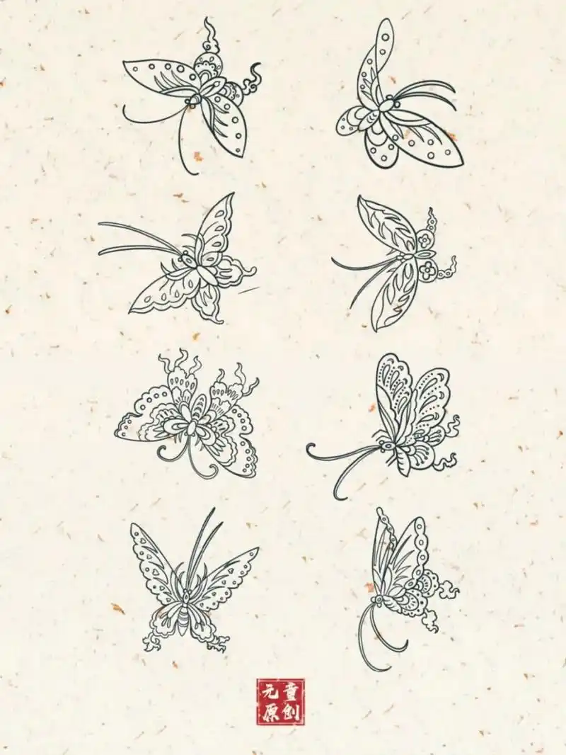 day05|中国传统纹样-蝴蝶纹2 蝴蝶拥有绚丽的色彩和富有寓意的生命