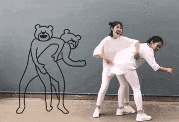 搞笑gif;妹子真人版表情包,简直不要太魔性