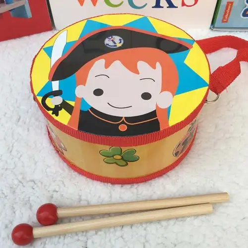 男女孩宝宝双面鼓奥尔夫打击乐器儿童敲鼓打鼓玩具手拍鼓军鼓手鼓