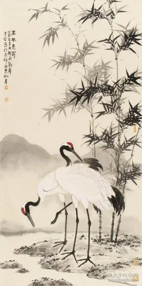 画家李亚花鸟画国画鹤