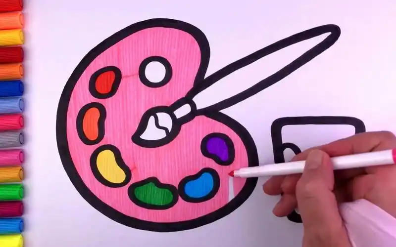 儿童简笔画教孩子画调色板