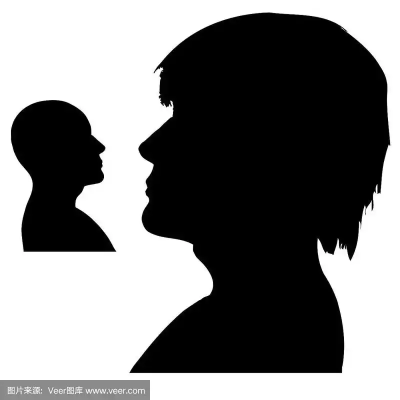 一个男人的剪影侧面拍摄黑色和