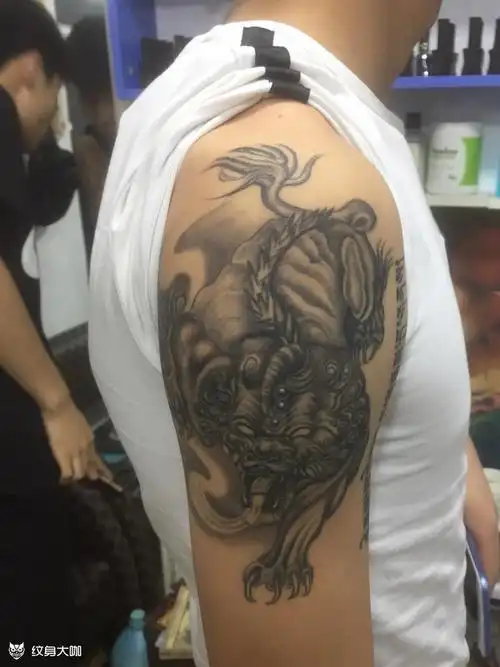 招财貔貅77梵文_纹身图案手稿图片_冯玉健的纹身作品集