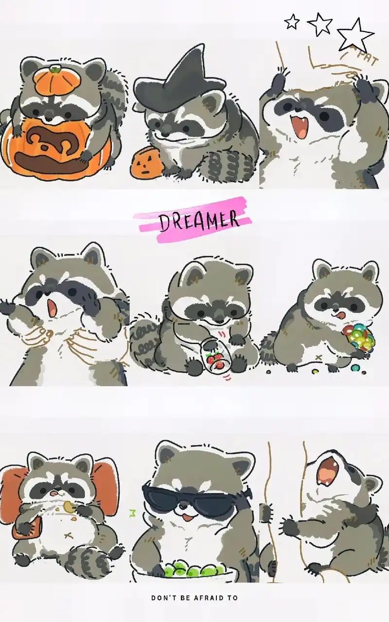 可可爱爱的小浣熊来了(1) #头像 #卡通  - 抖音