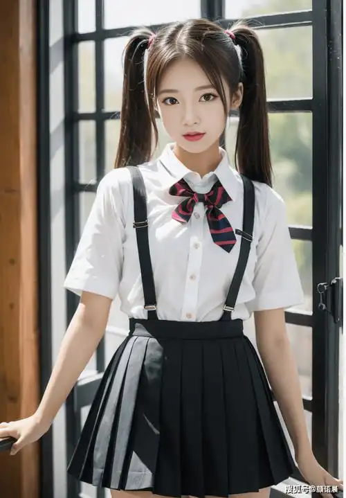 高清美女壁纸,双马尾清新jk装美少女,高颜值完美身材引领潮流_女孩