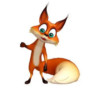 狐狸滑稽的卡通人物的乐趣照片