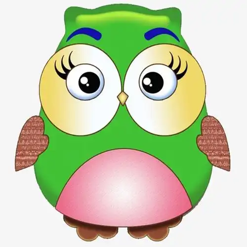 卡通长睫毛大眼睛猫头鹰素材