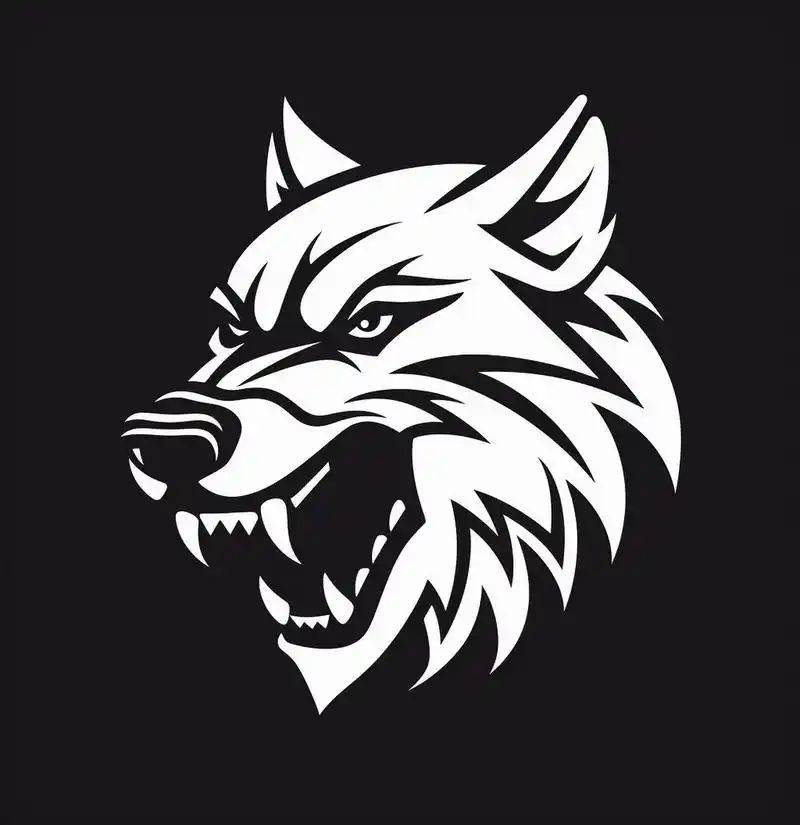 mj 原创创意壁纸头像 狼 simple logo of wolf head