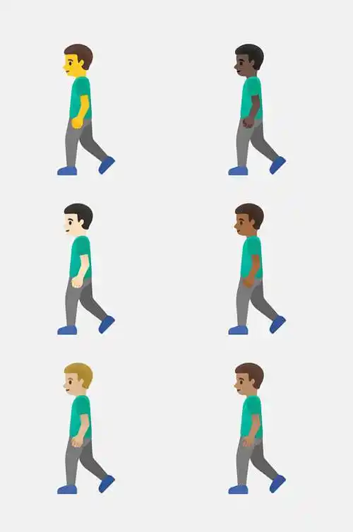 走路人物动作表情卡通免抠素材