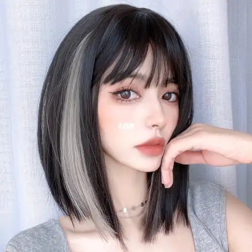 【今日发型推荐】lisa同款挂耳染 超a短发时尚挂耳染 底色颜色选的是
