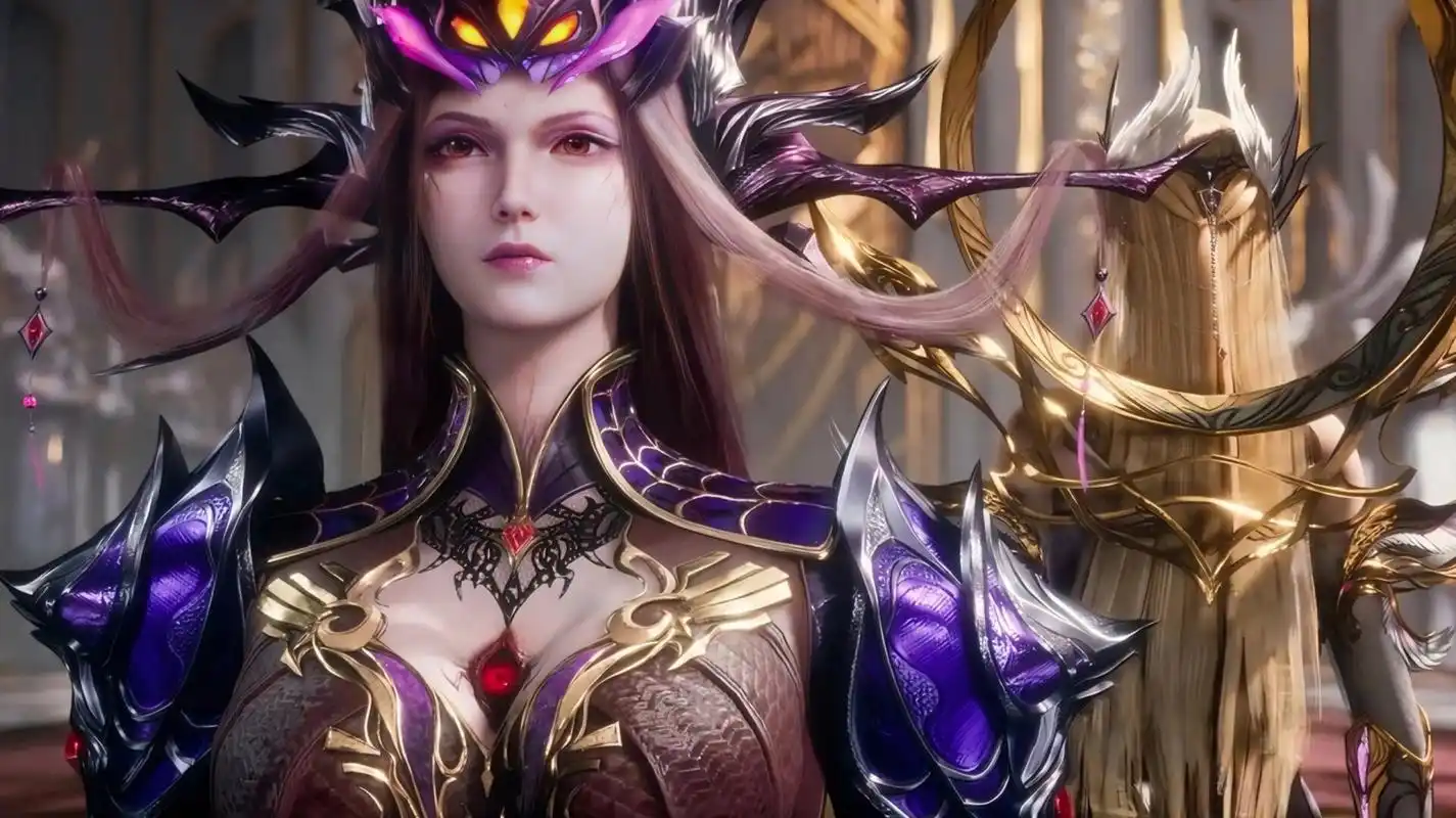 斗罗大陆——比比东神装壁纸 比比东最终也成神了,跟她修炼得挺像成了