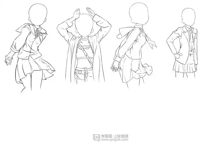 角色衣服临摹练习—动漫人物服装入门训练
