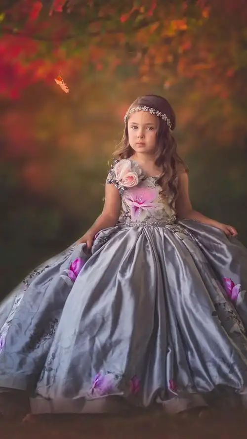 可爱的小女孩,孩子,漂亮的裙子