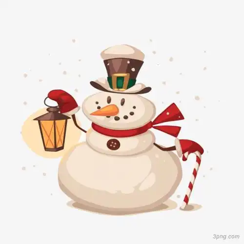 卡通手绘圣诞雪人png素材透明免抠图片节日元素