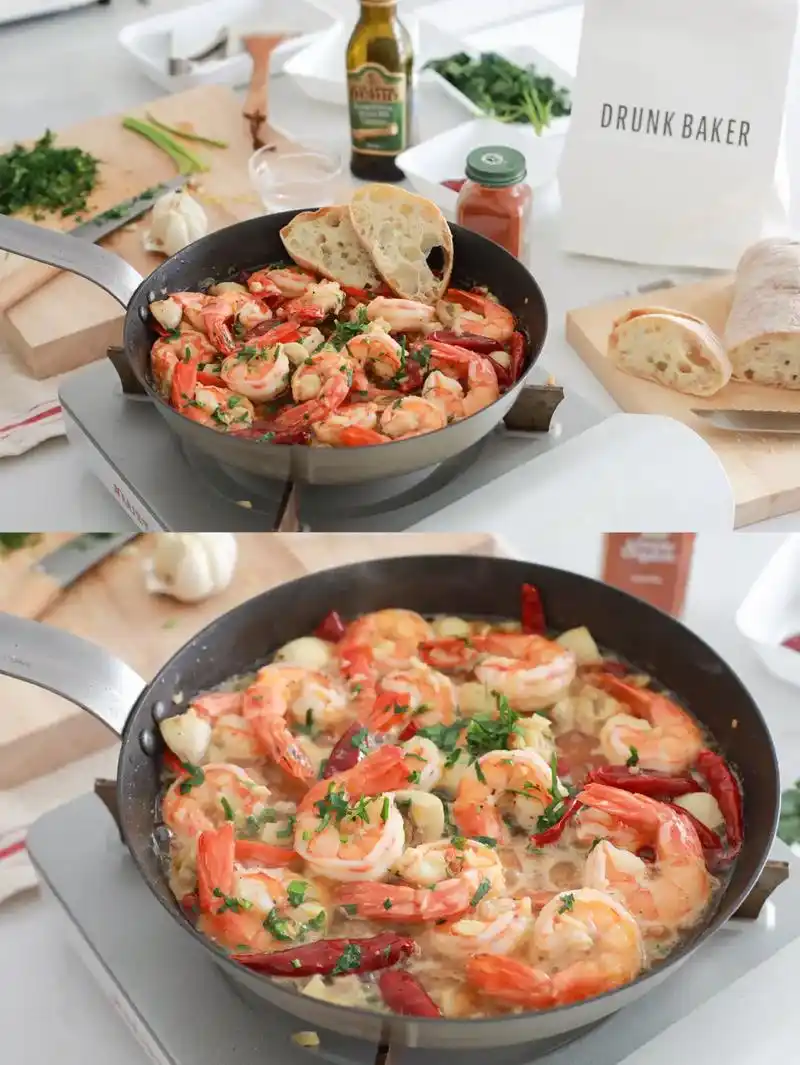 西班牙蒜香辣味虾|10分钟搞定的高级料理 - 之前一直没有做 - 抖音