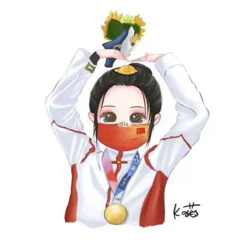 卡通头像打卡⑥超可爱冠军杨倩太爱啦