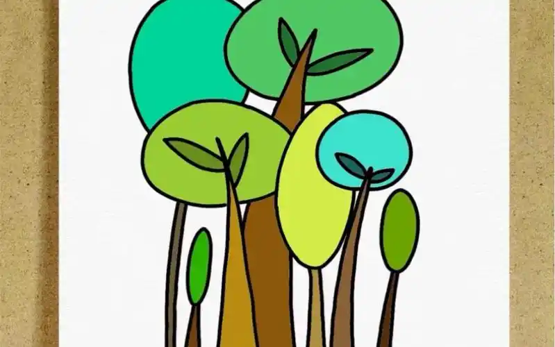 大树简笔画教程来啦,教你三步画出简单又好看的大树,步骤详细,简单