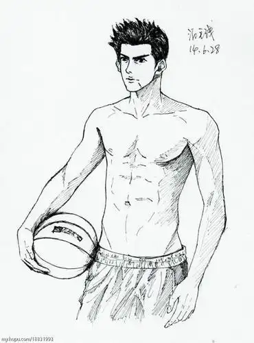 灌篮高手黑白简笔画q版