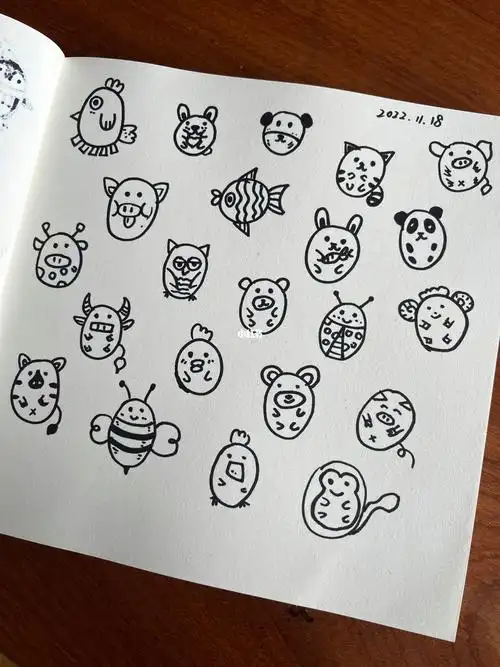 简笔画教程  #简笔画  #小动物  #圆形小动物  #每日一画