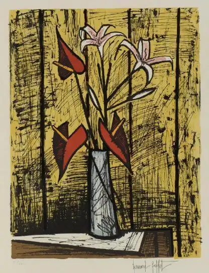 粗黑简练的色彩静物版画