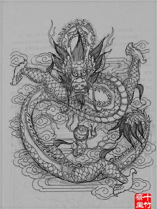 【绘画】龙凤神兽图稿白描上