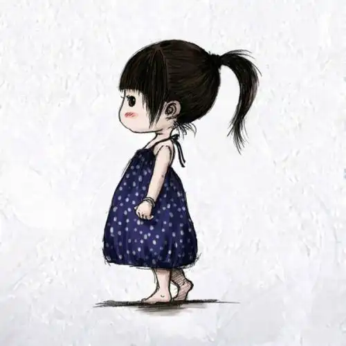 从小留着长发,还有刘海儿!——父亲为女儿画的漫画