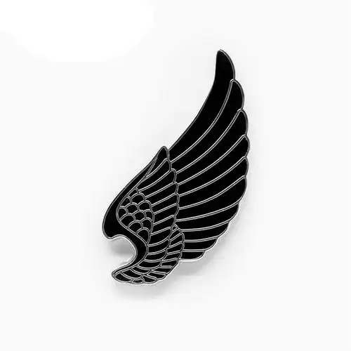 情侣胸针一对品牌天使翅膀鸟羽毛款闺蜜珐琅属徽章饰品送男女友 黑色