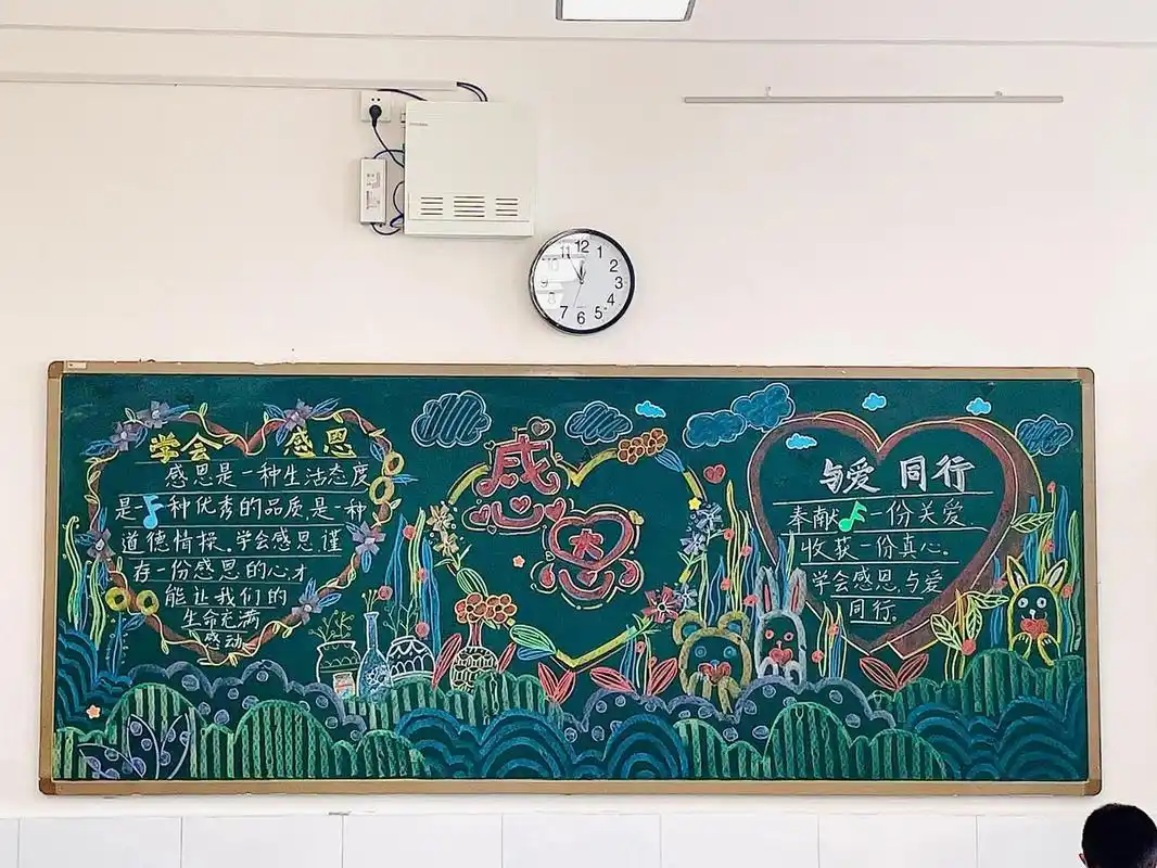 感恩教育黑板报 心怀感恩,与爱同行