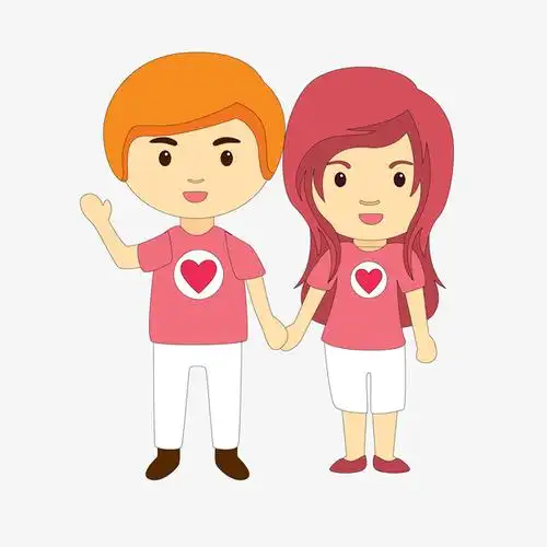 卡通穿情侣装的情侣